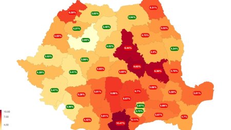 Harta Spagii in spitalele din Romania pe luna noiembrie. Care este judetul cel mai curat