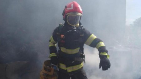 Pompierii au salvat peste 150 de animale dintr-un incendiu la o ferma din Diculesti, Valcea