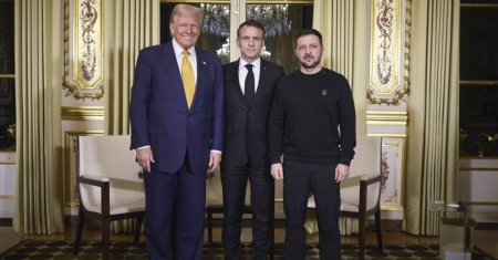 Macron i-a primit pe Trump si Zelenski la Palatul <span style='background:#EDF514'>ELYSEE</span>. Ce au transmis cei trei lideri. Se pare ca lumea o ia putin razna acum