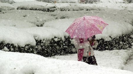 Alerta meteo de ninsori abundente, emisa de ANM. Harta cu zonele aflate sub atentionare Cod galben