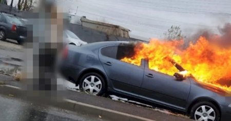 O masina a luat foc in mers pe Splaiul Unirii din Capitala. O persoana e grav ranita