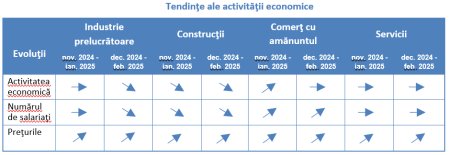 Managerii estimeaza pentru decembrie 2024 -februarie 2025 cresterea preturilor in toate domeniile de activitate, relativa stabilitate a activitatii in <span style='background:#EDF514'>COMERT</span> si servicii, in paralel cu scaderea moderata a numarului de angajati in industria prelucratoare si constructii