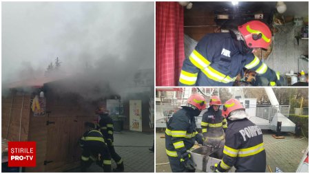 <span style='background:#EDF514'>INCENDIU</span> la o casuta de la Targul de Craciun din Ploiesti. Au intervenit o autospeciala de stingere si un echipaj SMURD