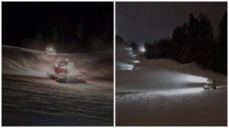 In Poiana Brasov au fost deschise doua partii de schi din partea inferioara a Masivului Postavarul, Drumul Rosu si Sulinar