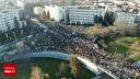 Zeci de mii de manifestanti in memoria victimelor prabusirii acoperisului garii din Novi Sad. 