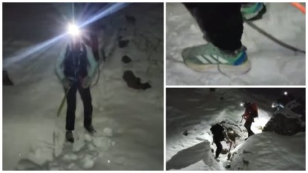 Doi tineri care au ignorat panourile de avertizare au urcat pe munte incaltati cu pantofi sport si au ramas blocati I VIDEO