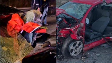 Tragedii pe sosea de Valentine's Day: Soferii au murit, o tanara e in stare grava la spital. Un buchet de flori a ramas in parbriz