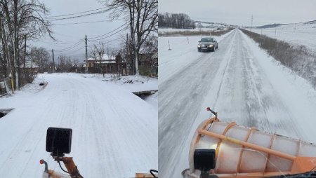 Ninge in mai multe zone din Romania. Traficul se desfasoara normal. 