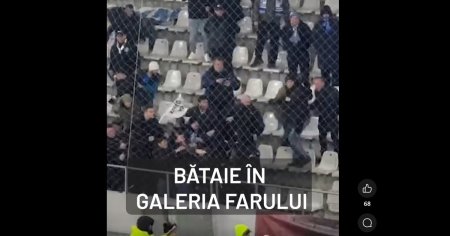 Bataie intre suporteri in timpul meciului Dinamo-Farul Constanta. De la ce au izbucnit violentele in peluza farista