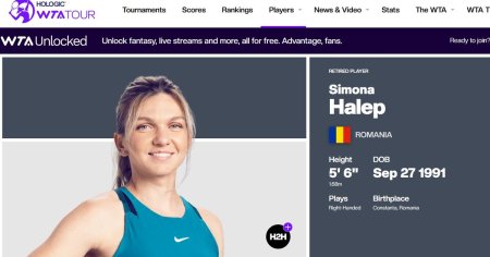 BREAKING NEWS: Retragerea Simonei <span style='background:#EDF514'>HALEP</span> este de astazi oficiala. Sportiva a fost radiata din clasamentul WTA