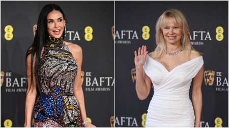 Cele mai spectaculoase aparitii la BAFTA 2025. Demi Moore a stralucit la propriu, iar Pamela Anderson a venit nemachiata