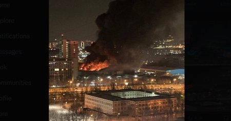 Incendiu devastator in Moscova. Flacarile au distrus un institut care are legaturi cu sectorul de aparare al Rusiei