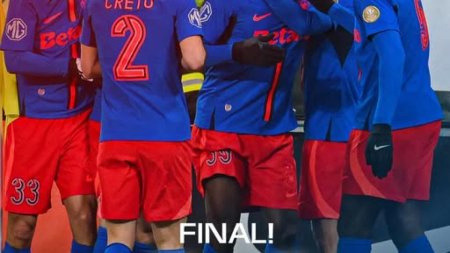 FCSB a castigat derby-ul cu Dinamo (2-1) si a urcat pe primul loc in Superliga