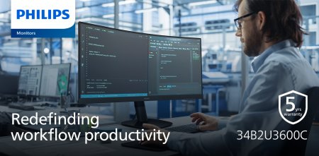 Philips 34B2U3600C: primul monitor al producatorului cu o garantie de 5 ani si certificare TCO, generatia 10