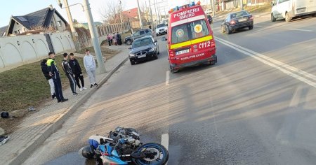 Motociclist in varsta de 16 ani, spulberat intr-un accident in Va<span style='background:#EDF514'>SLUI</span>