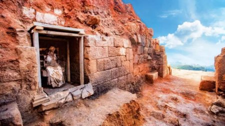 Descoperire arheologica rara in situ : O statuie de marmura veche de 2.100 de ani a zeitei Cybele a fost gasita intr-un castel antic