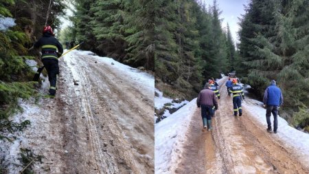 Pompierii au mers trei km pe jos ca sa intervina la stingerea unui incendiu intr-un catun din <span style='background:#EDF514'>SUCEAVA</span>: Autospecialele nu au avut acces