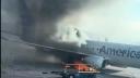 Grav incident aviatic: Un avion American Airlines a luat foc la aterizare