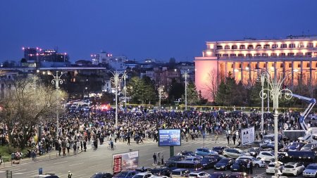 Miting EuRo Manifest in Piata Victoriei pentru sustinerea apartenentei la UE. Fanii lui Calin Georgescu, identi<span style='background:#EDF514'>FICAT</span>i de jandarmi