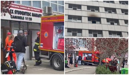 Incendiu intr-un camin studentesc din Cluj-Napoca. Aproape 200 de studenti s-au autoevacuat