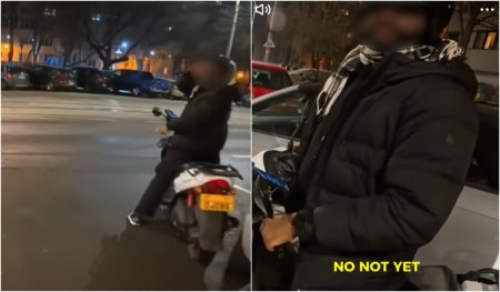 Un livrator asiatic a rugat un motociclist din Bucuresti sa il invete sa conduca scuterul: Mi-e teama sa intru pe drum