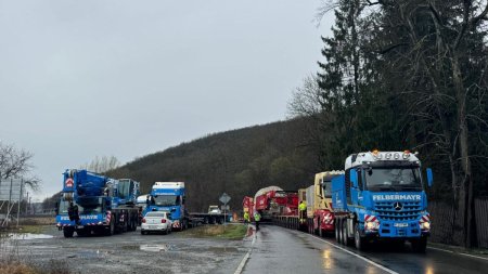 Al doilea transport agabaritic de 788 de tone a ajuns la Termocentrala Mintia, dupa ce a parcurs 245 km in 6 zile. Cat a costat polita de asigurare