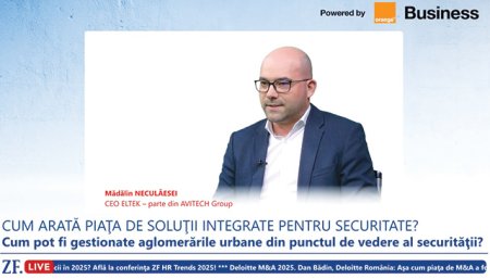 ZF Live. Madalin Neculaesei, CEO, ELTEK, parte din AVITECH Group: Un proiect de integrare de senzori si instalatii poate incepe de la suma de 50.000 de euro si poate trece de pragul de 3 milioane de euro. ELTEK are intre sase si zece proiecte majore pe an. Clientii din top 20 genereaza circa 60-70% din cifra de afaceri a companiei