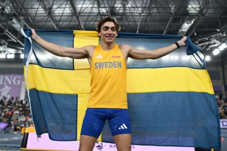 Armand Duplantis, pentru a treia campion mondial in sala, a ajuns la 102 sarituri cu prajina de peste 6,00 metri!