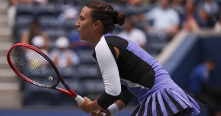 Ma<span style='background:#EDF514'>CINA</span>ta de accidentari, Gabriela Ruse a abandonat partida cu Sabalenka, de la Miami Open