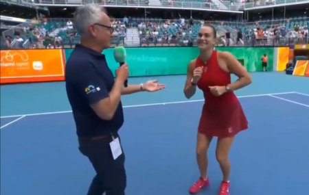 Aryna Sabalenka, cuvinte <span style='background:#EDF514'>FRUMOASE</span> pentru Gabriela Ruse: E o luptatoare! » A urmat lectia de dans: Simteam ritmul