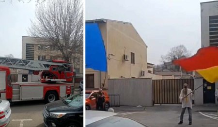 Stegarul Dac s-a suit intr-un copac in fata Arestului Central din Bucuresti, la o zi dupa ce a fost externat de la psihiatrie