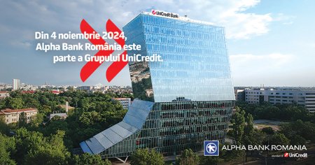 Actionarii UniCredit Bank Romania aproba fuziunea cu Alpha Bank Romania si majorarea capitalului social cu 135 mil. lei, pana la 590 mil. lei. UniCredit vrea si sa dea dividende de peste 728 mil. lei, adica 50% din profitul din 2024. <span style='background:#EDF514'>ACTIVE</span>le grupului UniCredit, inclusiv Alpha Bank Romania, au urcat la 103,5 mld. lei la final de 2024