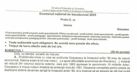 Simulare Bacalaureat 2025. Ce subiecte au primit elevii la Istorie