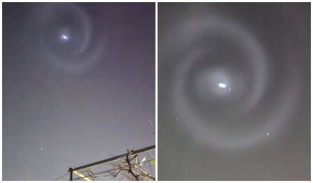 Fenomen spectaculos vazut in Neamt, dupa lansarea unei rachete SpaceX: o spirala luminoasa a aparut pe cer I VIDEO 