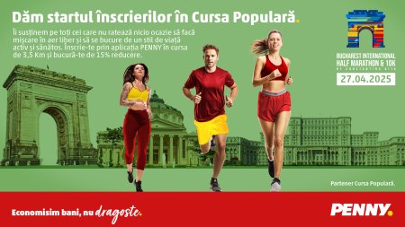 PENNY este partener principal al Cursei Populare 3.5K din cadrul Bucharest International Half Marathon by Constantina Dita