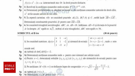 LIVE Rezolvarea subiectelor la Matematica de la Simulare BAC 2025. Vezi care erau <span style='background:#EDF514'>RASPUNSURI</span>le corecte