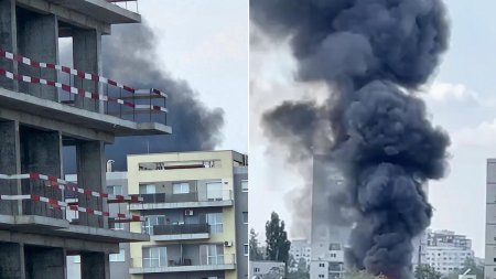 Explozie urmata de incendiu in Sectorul 3 din Bucuresti: p<span style='background:#EDF514'>ANICA</span>, fum gros si trafic paralizat